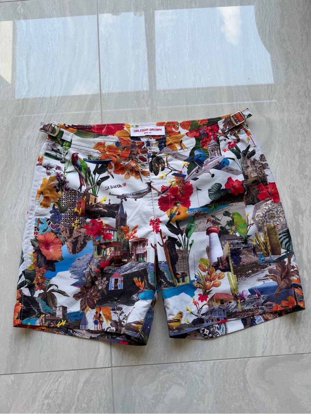 Special edition Orlebar Brown St Barths White Floral Tropical Print Swim Shorts